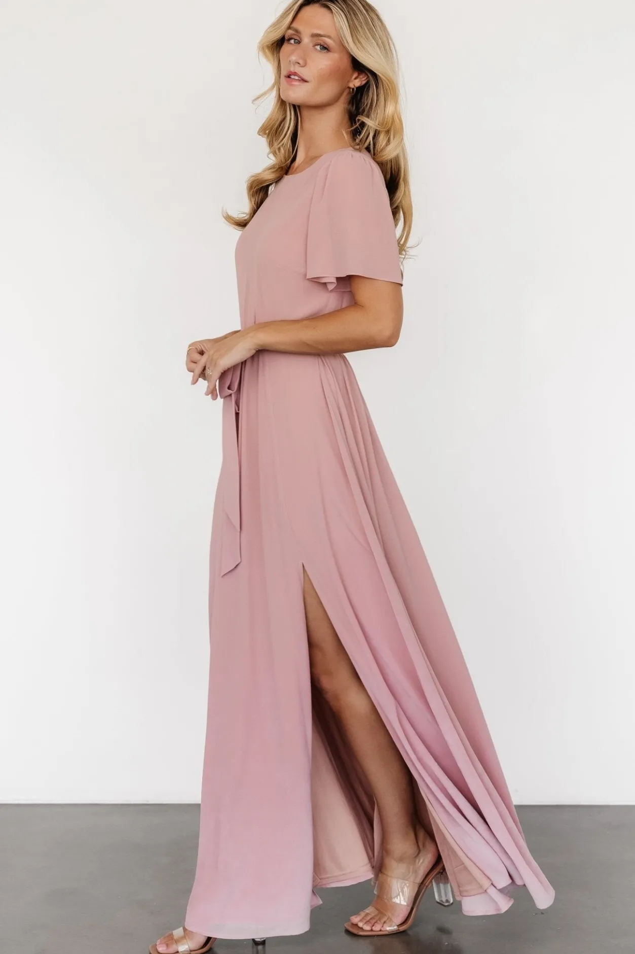New Baltic Born Naomi Short Sleeve Maxi Dress | Blush Pink BlushPink
