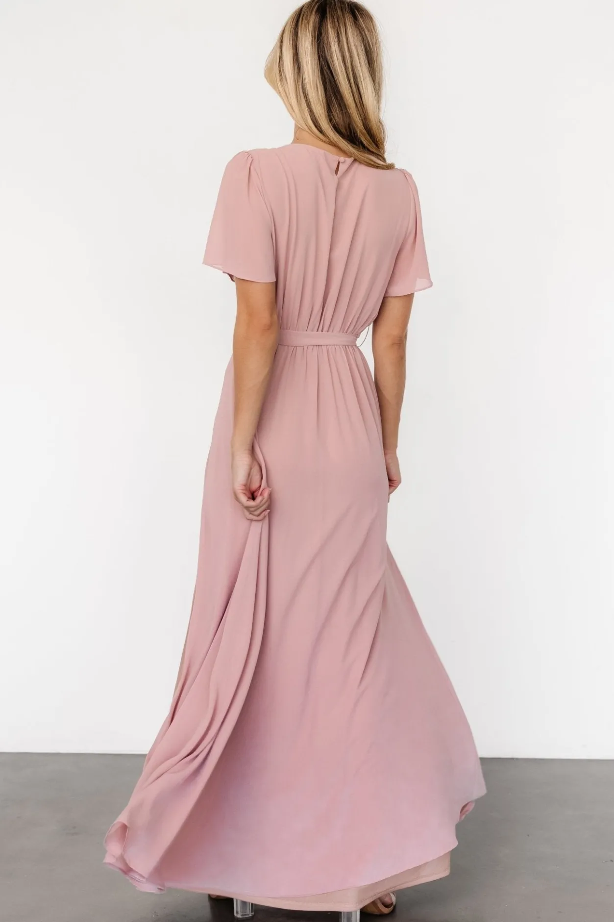 New Baltic Born Naomi Short Sleeve Maxi Dress | Blush Pink BlushPink