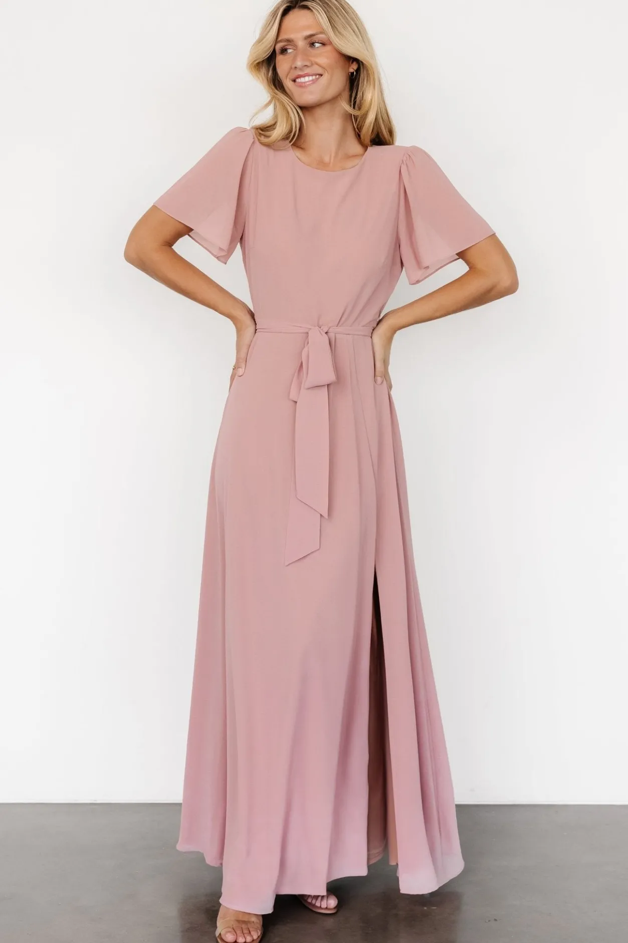 New Baltic Born Naomi Short Sleeve Maxi Dress | Blush Pink BlushPink