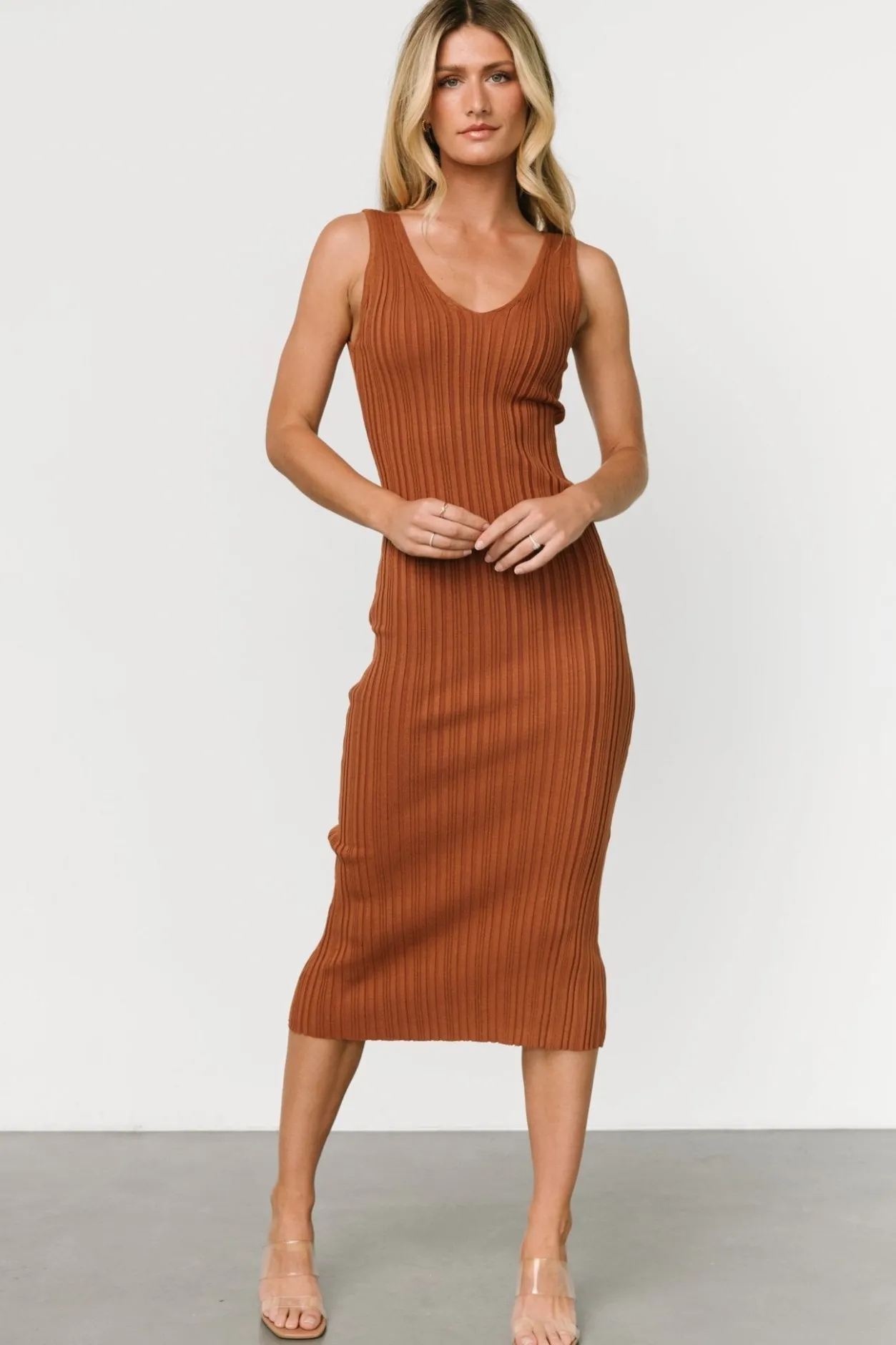 Outlet Baltic Born Napa V Neck Tank Dress | Copper