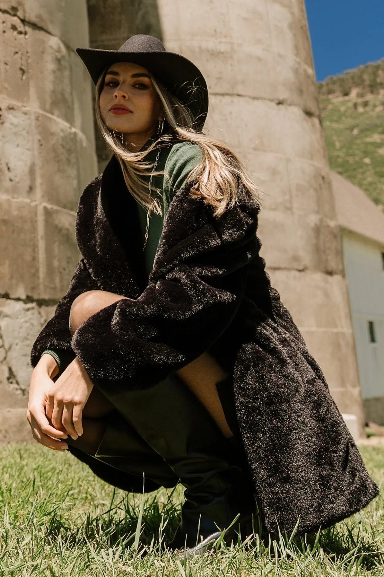 Discount Baltic Born Narla Faux Fur Coat | Black