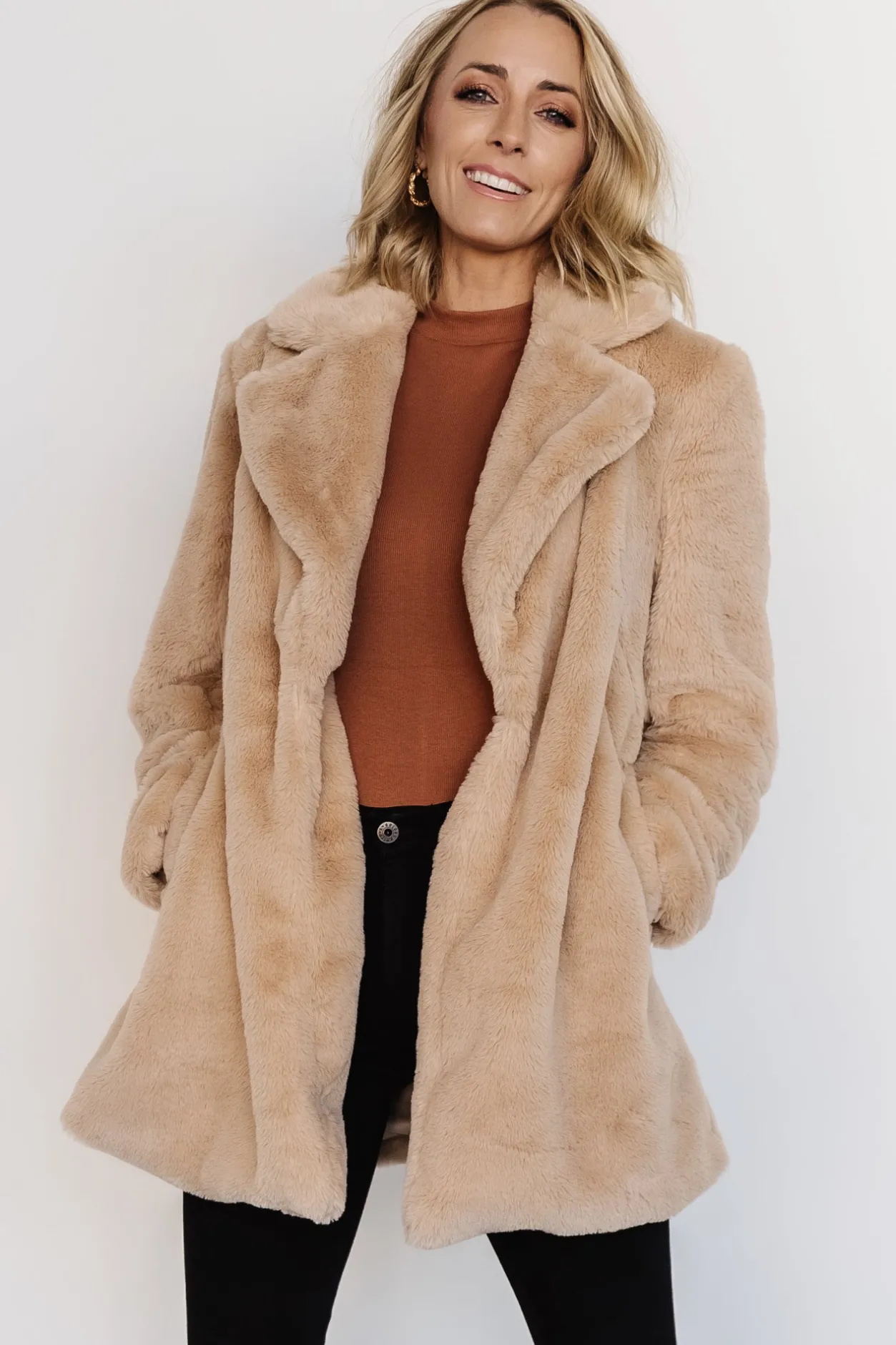 Outlet Baltic Born Narla Faux Fur Coat | Oatmeal