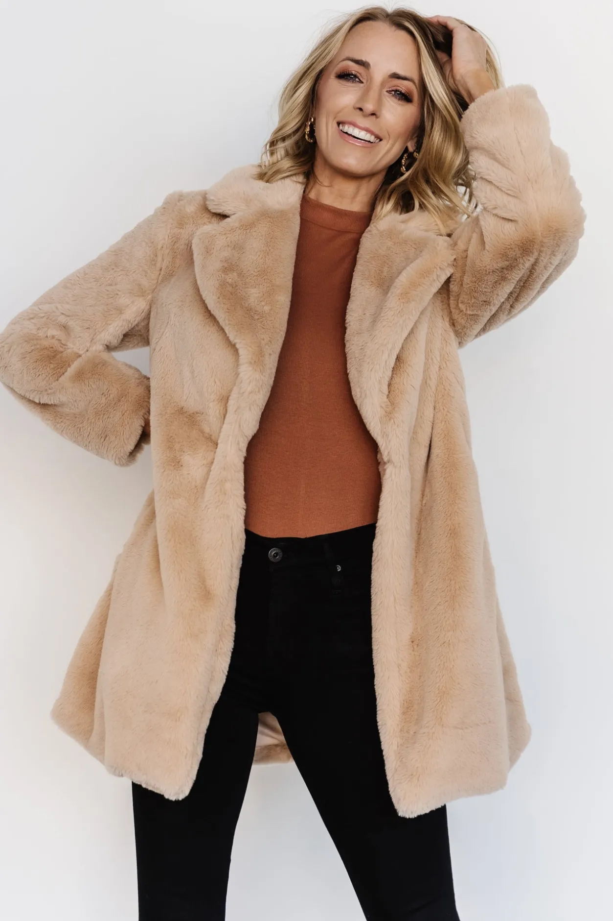 Outlet Baltic Born Narla Faux Fur Coat | Oatmeal