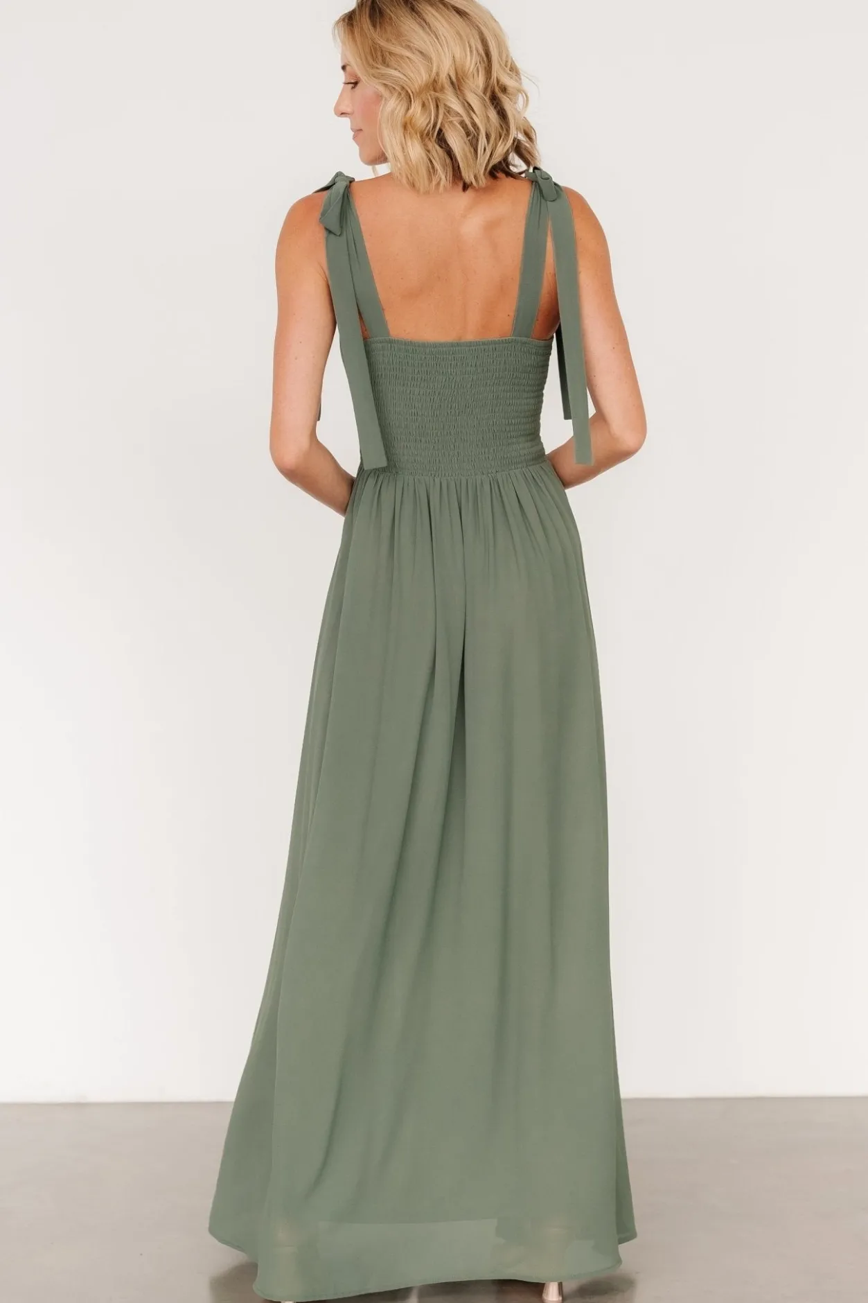 Discount Baltic Born Necia Tie Shoulder Maxi Dress | Dark Sage DarkSage