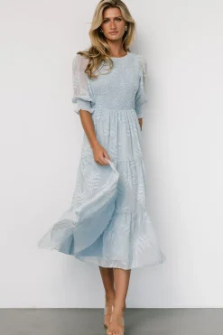 Discount Baltic Born Nellie Smocked Midi Dress | Light Blue LightBlue