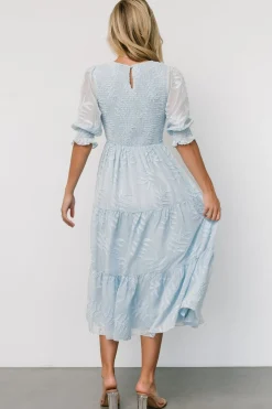 Discount Baltic Born Nellie Smocked Midi Dress | Light Blue LightBlue