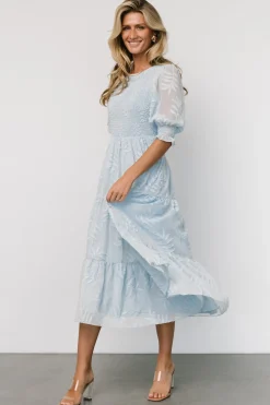 Discount Baltic Born Nellie Smocked Midi Dress | Light Blue LightBlue