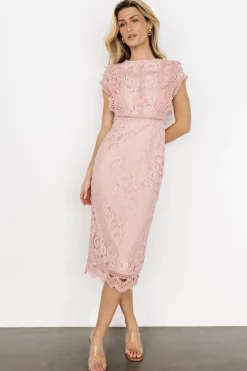 Discount Baltic Born Nessa Lace Midi Dress | Blush