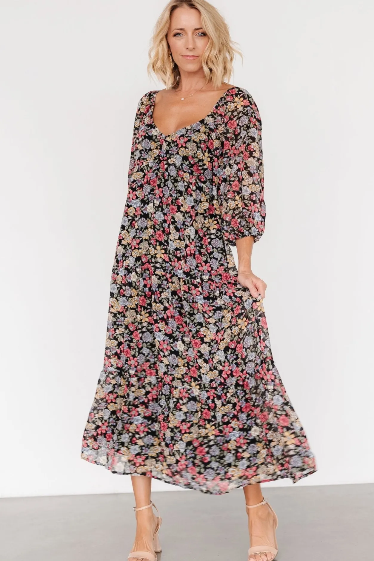 Discount Baltic Born Nevaeh Bubble Sleeve Dress | Multi Floral MultiFloral