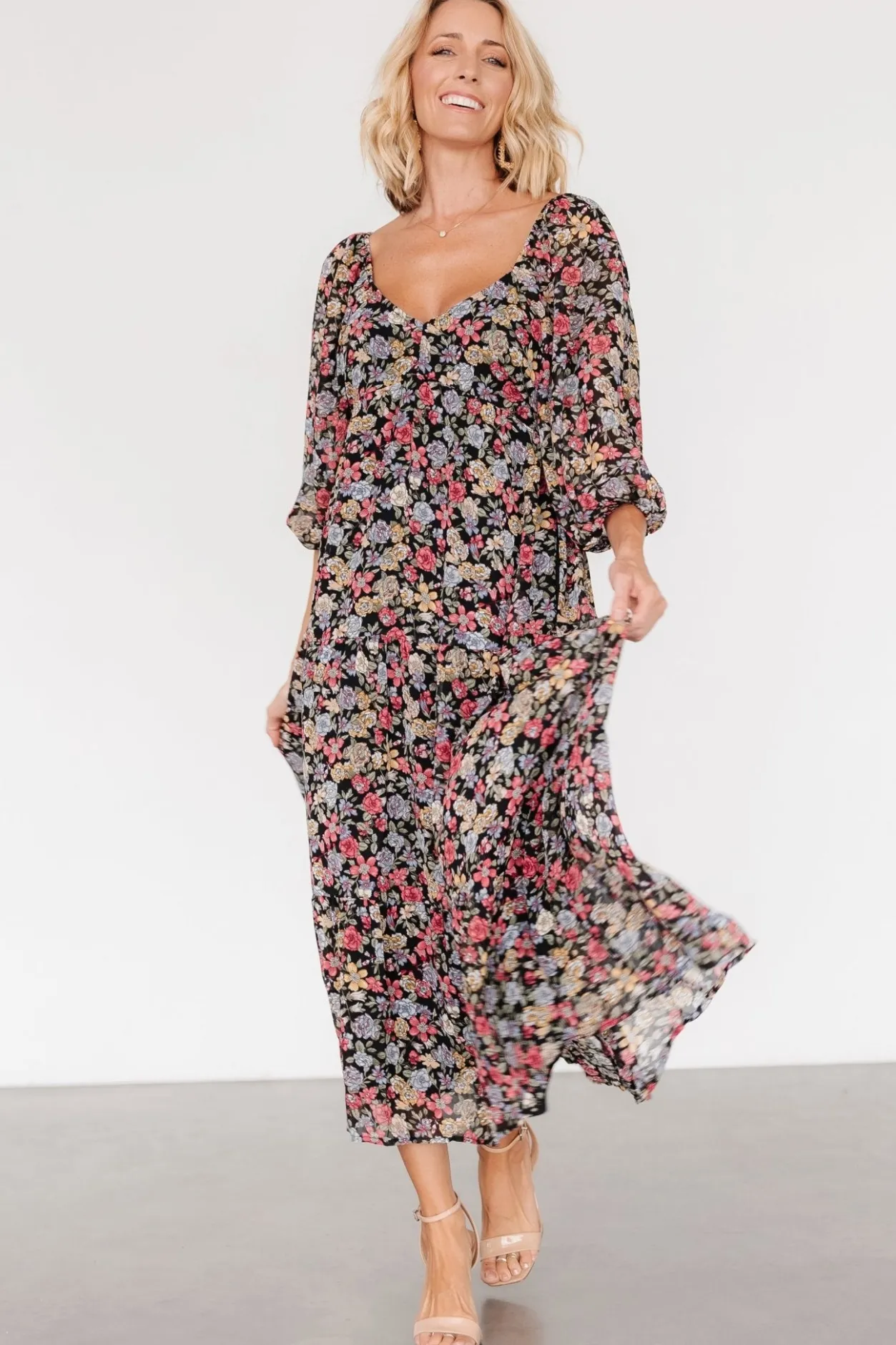 Discount Baltic Born Nevaeh Bubble Sleeve Dress | Multi Floral MultiFloral