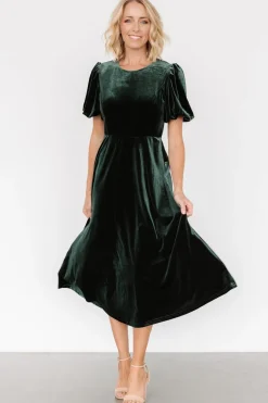 Best Baltic Born Nita Velvet Midi Dress | Deep Green DeepGreen