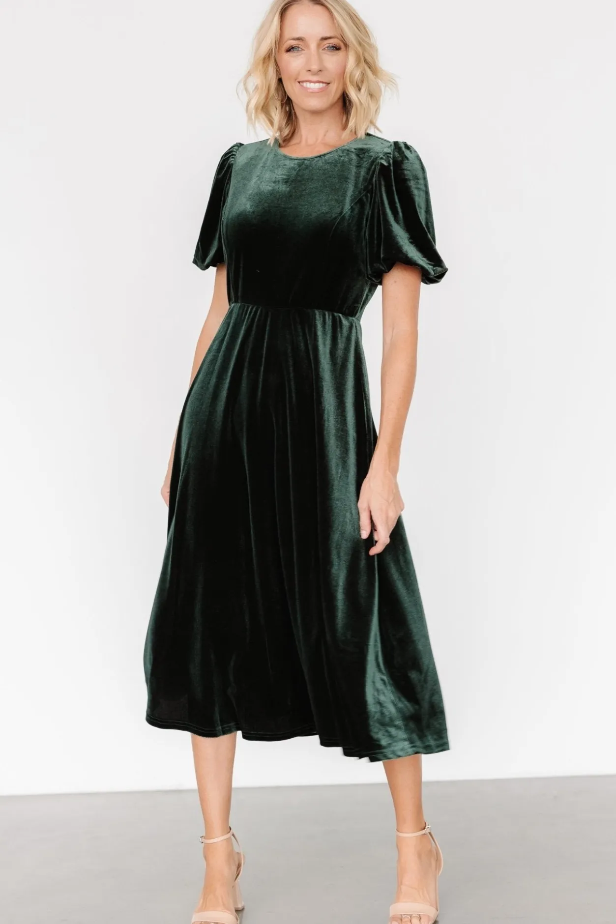 Best Baltic Born Nita Velvet Midi Dress | Deep Green DeepGreen