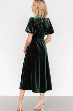 Best Baltic Born Nita Velvet Midi Dress | Deep Green DeepGreen
