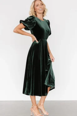 Best Baltic Born Nita Velvet Midi Dress | Deep Green DeepGreen