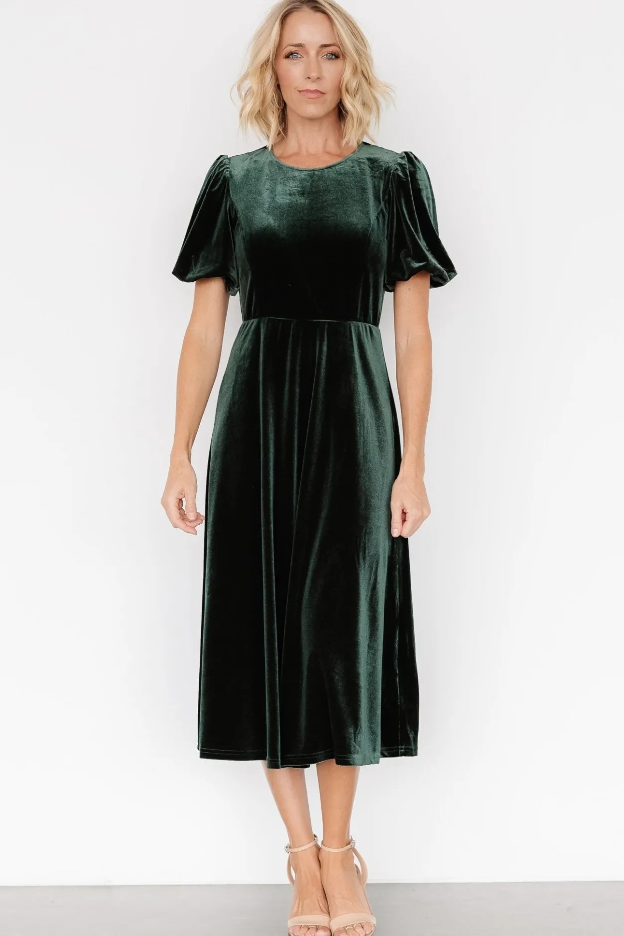 Best Baltic Born Nita Velvet Midi Dress | Deep Green DeepGreen