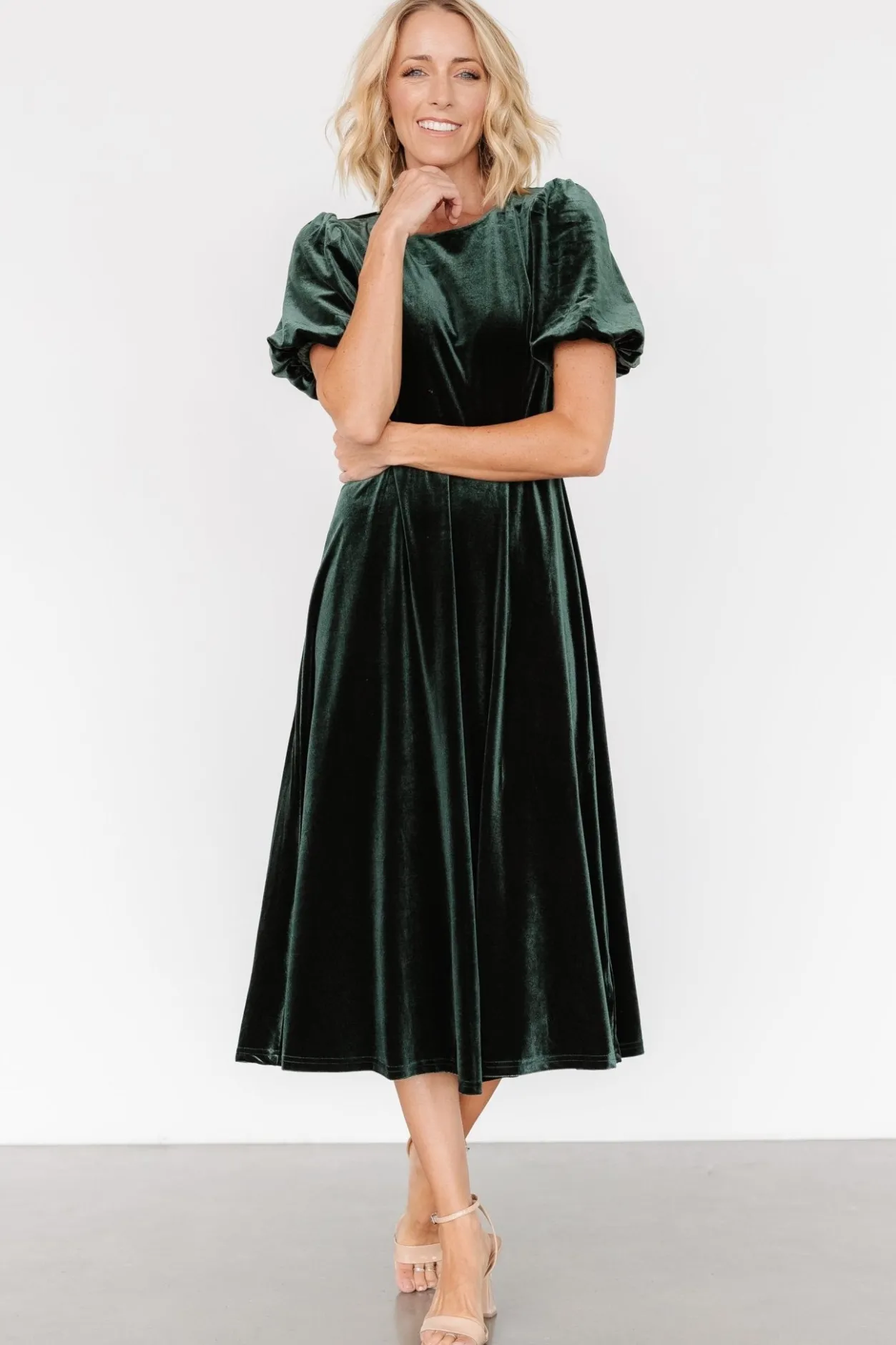 Best Baltic Born Nita Velvet Midi Dress | Deep Green DeepGreen