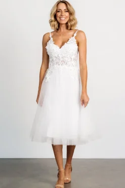 New Baltic Born Noelle Shimmer Midi Dress | Off White OffWhite