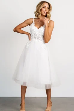 New Baltic Born Noelle Shimmer Midi Dress | Off White OffWhite