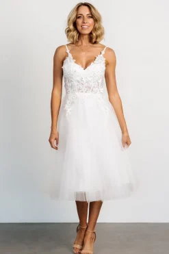 New Baltic Born Noelle Shimmer Midi Dress | Off White OffWhite