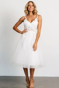 New Baltic Born Noelle Shimmer Midi Dress | Off White OffWhite