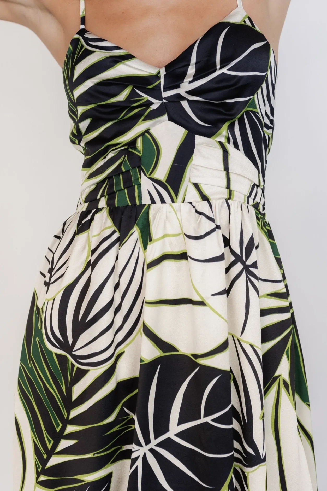 Clearance Baltic Born Norita Tie Back Tank Dress | Black + Green Print Black+GreenPrint
