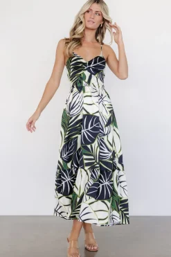 Clearance Baltic Born Norita Tie Back Tank Dress | Black + Green Print Black+GreenPrint