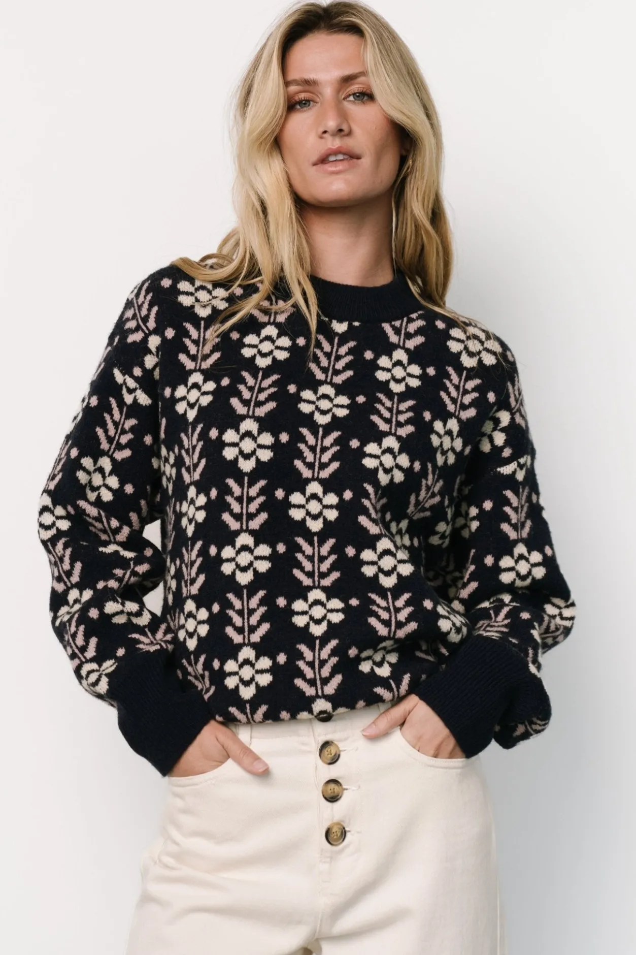 Fashion Baltic Born Norris Sweater | Navy Multi Floral NavyMultiFloral