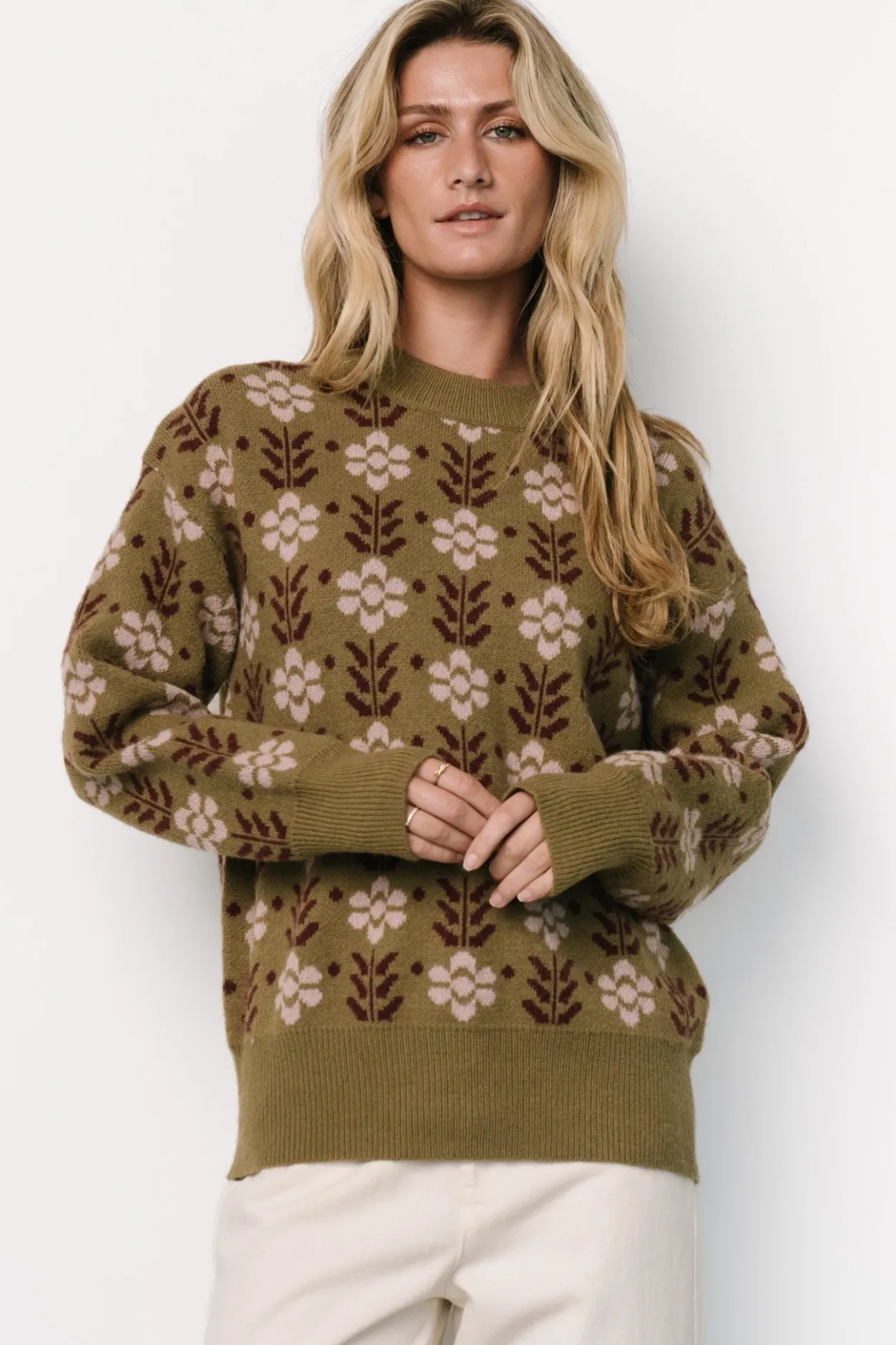 Fashion Baltic Born Norris Sweater | Olive Multi Floral OliveMultiFloral