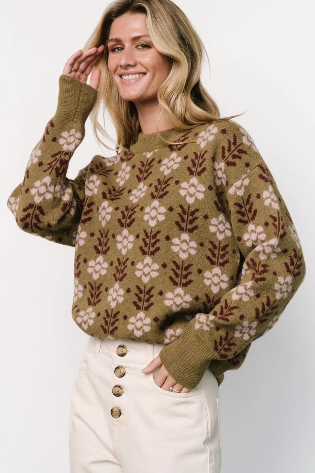 Fashion Baltic Born Norris Sweater | Olive Multi Floral OliveMultiFloral