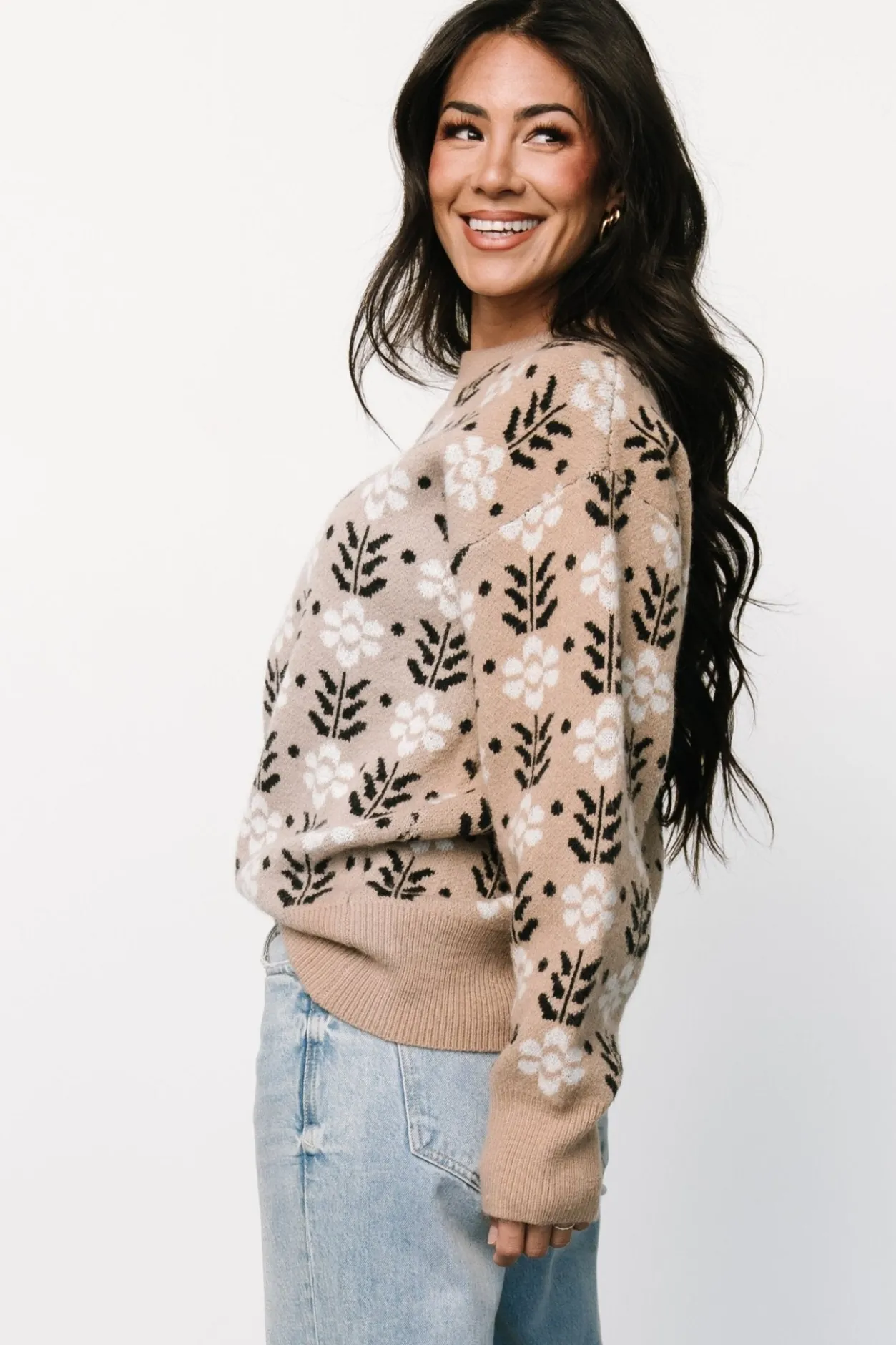 New Baltic Born Norris Sweater | Tan Multi Floral TanMultiFloral