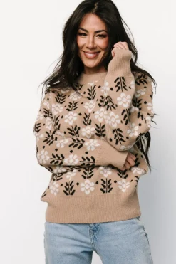 New Baltic Born Norris Sweater | Tan Multi Floral TanMultiFloral