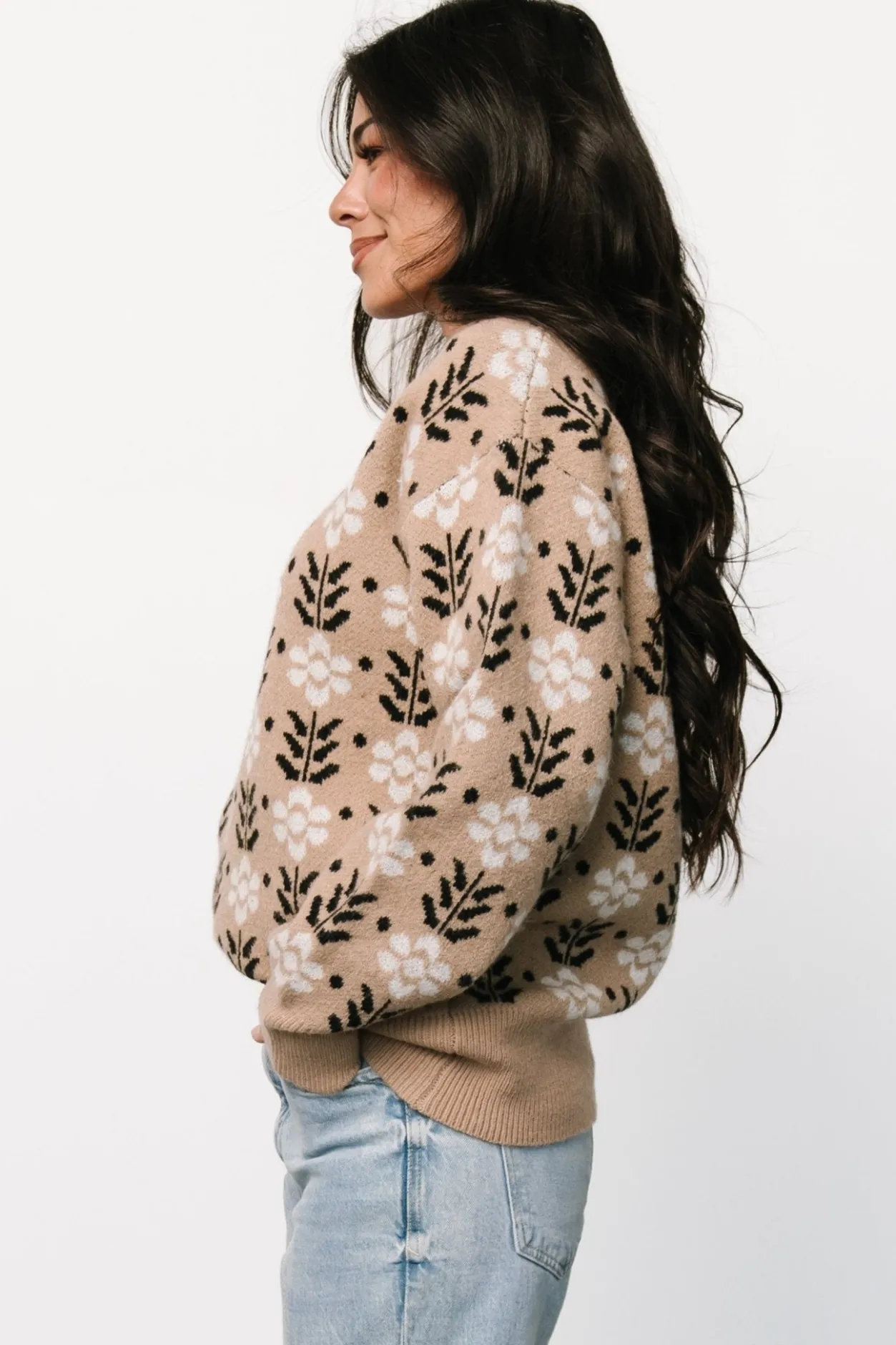 New Baltic Born Norris Sweater | Tan Multi Floral TanMultiFloral