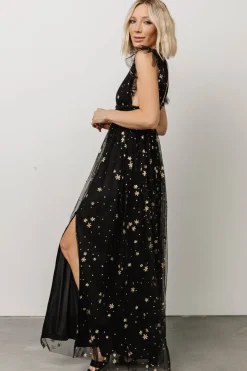 Discount Baltic Born Nova Shimmer Maxi Dress | Black + Gold Black+Gold