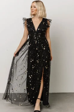 Discount Baltic Born Nova Shimmer Maxi Dress | Black + Gold Black+Gold