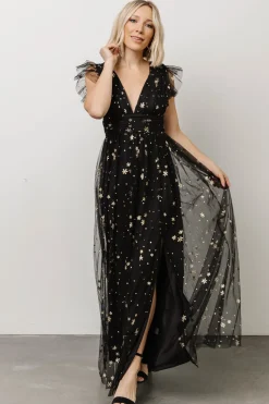 Discount Baltic Born Nova Shimmer Maxi Dress | Black + Gold Black+Gold