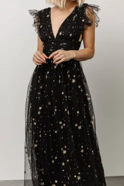 Discount Baltic Born Nova Shimmer Maxi Dress | Black + Gold Black+Gold