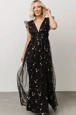 Discount Baltic Born Nova Shimmer Maxi Dress | Black + Gold Black+Gold