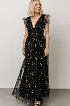 Discount Baltic Born Nova Shimmer Maxi Dress | Black + Gold Black+Gold