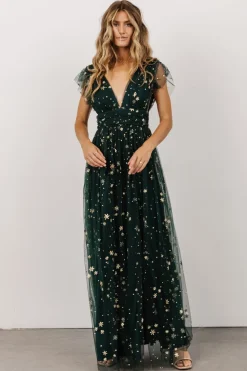 Outlet Baltic Born Nova Shimmer Maxi Dress | Green + Gold Green+Gold