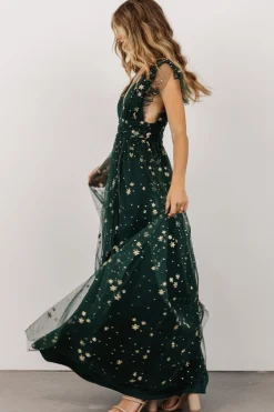Outlet Baltic Born Nova Shimmer Maxi Dress | Green + Gold Green+Gold