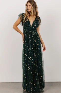 Outlet Baltic Born Nova Shimmer Maxi Dress | Green + Gold Green+Gold
