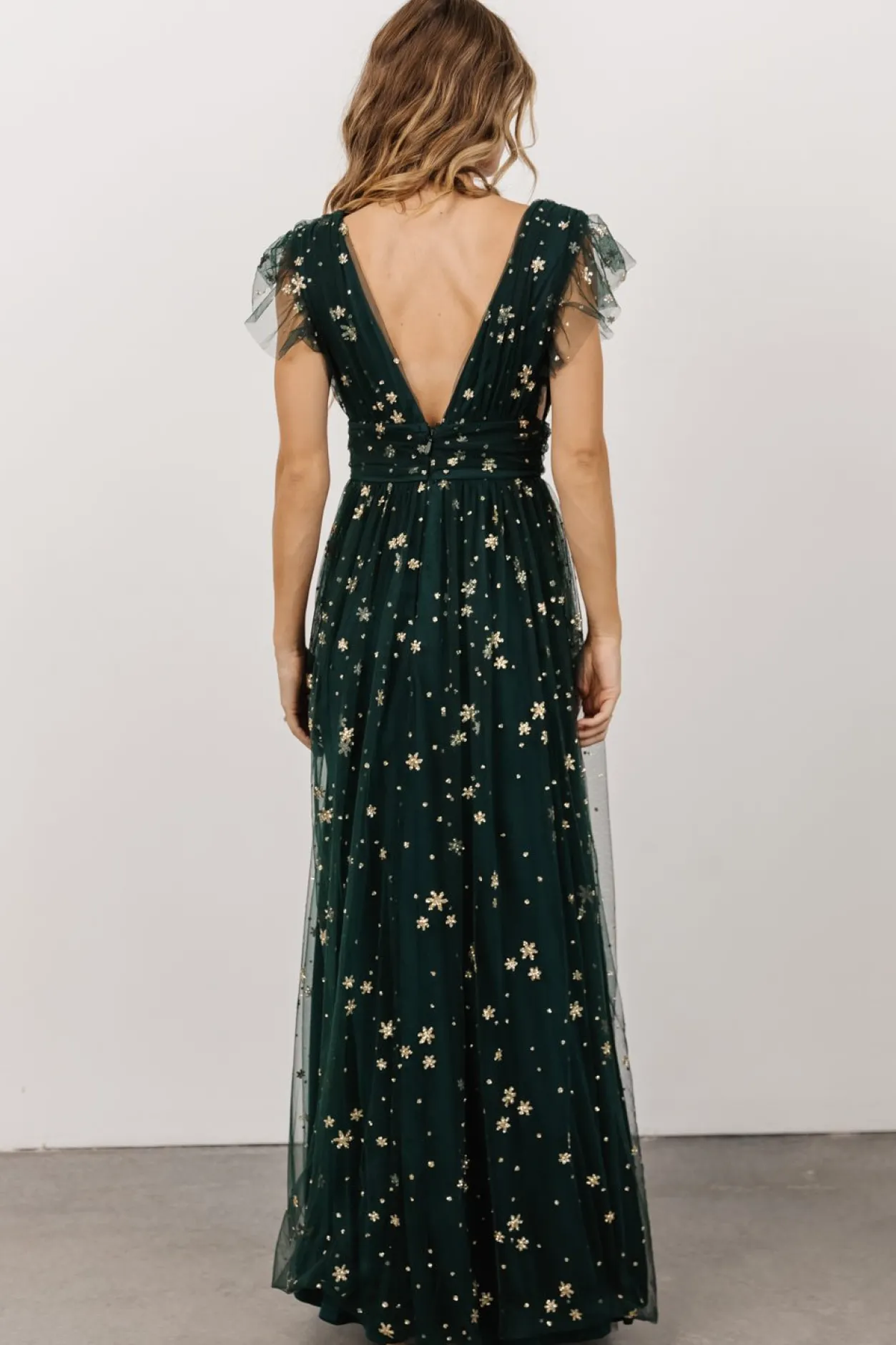 Outlet Baltic Born Nova Shimmer Maxi Dress | Green + Gold Green+Gold