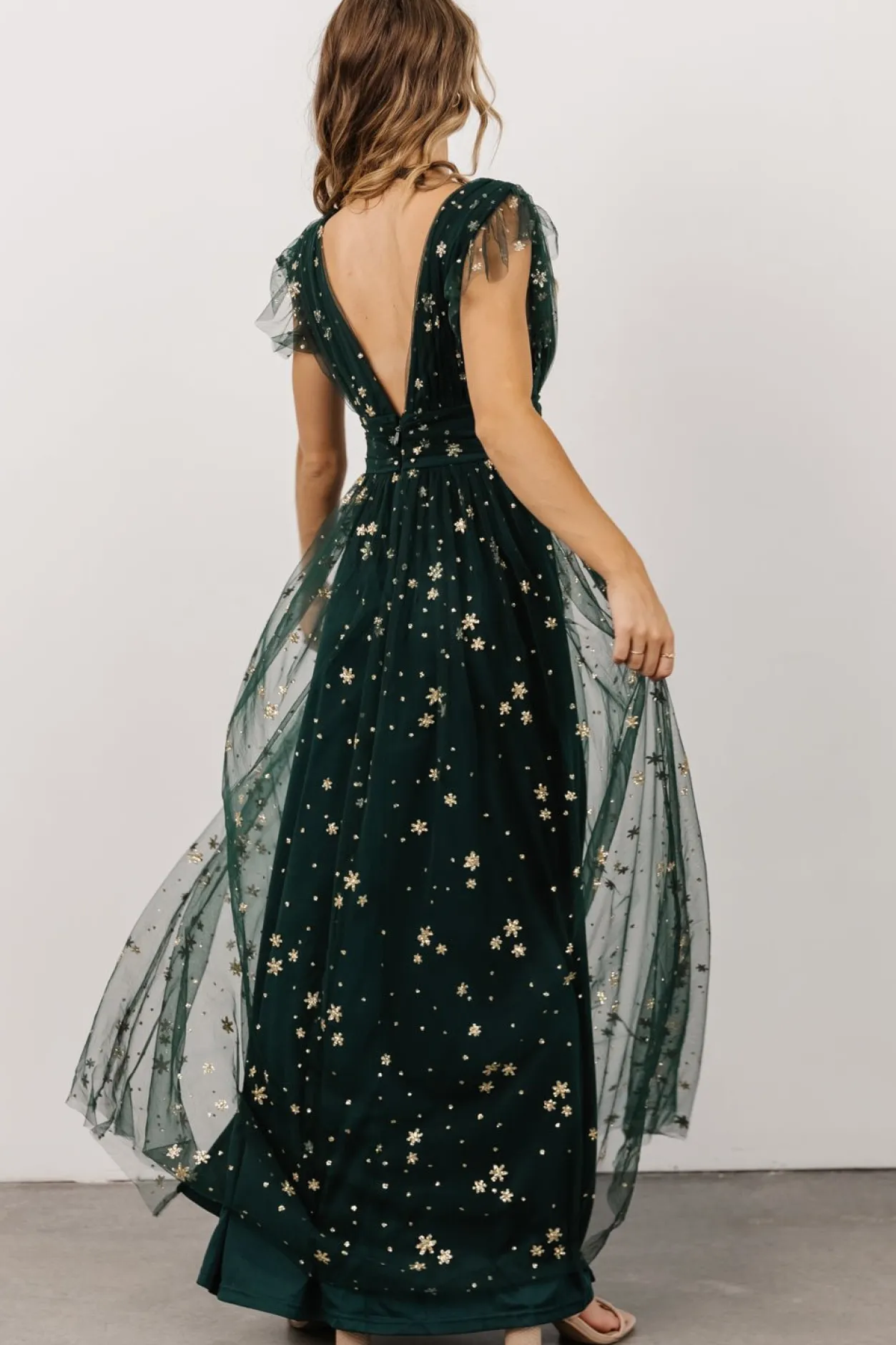 Outlet Baltic Born Nova Shimmer Maxi Dress | Green + Gold Green+Gold
