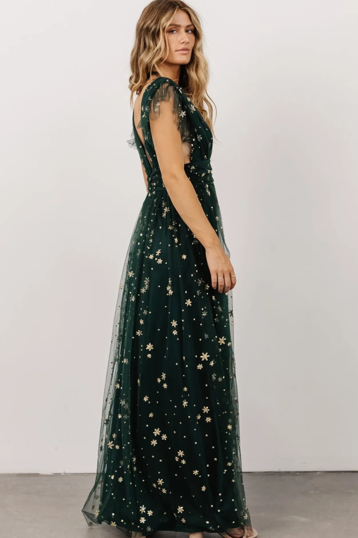 Outlet Baltic Born Nova Shimmer Maxi Dress | Green + Gold Green+Gold