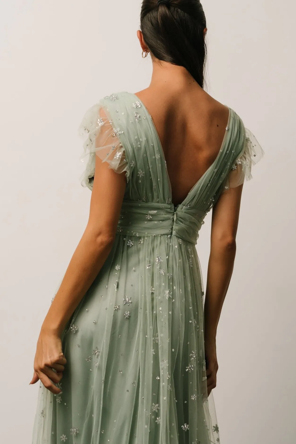 Hot Baltic Born Nova Shimmer Maxi Dress | Sage + Silver Sage+Silver