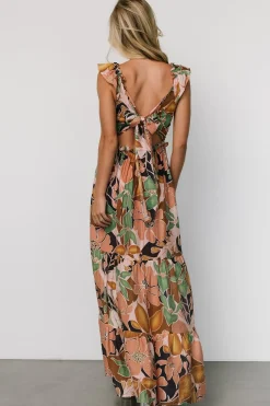 Outlet Baltic Born Nylah Back Tie Maxi Dress | Mocha Multi MochaMulti