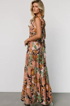 Outlet Baltic Born Nylah Back Tie Maxi Dress | Mocha Multi MochaMulti