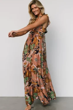 Outlet Baltic Born Nylah Back Tie Maxi Dress | Mocha Multi MochaMulti