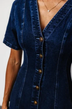 Discount Baltic Born Oakley Button Denim Dress | Blue