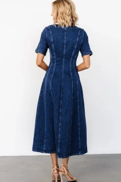 Discount Baltic Born Oakley Button Denim Dress | Blue